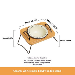 Elevate Your Pet's Dining Experience with Our Wooden Elevated Feeding Bowl Rack